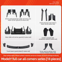 Tesla Modely front and rear row built-in door sill strips, under-seat corner protectors, accessories Full car suede corner protector 18-piece set