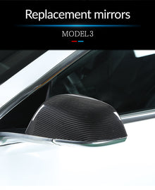 Tesla Tesla MODEL3 real carbon fiber modified pure carbon replacement rearview mirror reversing mirror decoration