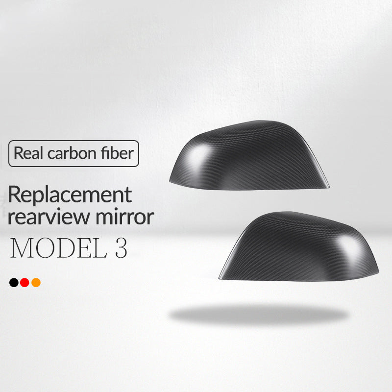 Tesla Tesla MODEL3 real carbon fiber modified pure carbon replacement rearview mirror reversing mirror decoration