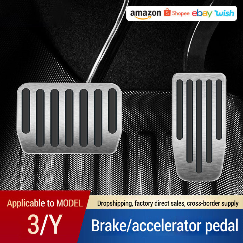 For Tesla Model 3 Y 2021-2022 Accessories Model 3 Aluminum Alloy Accelerator Brake Pedal Durable Car Pedal Pad Cover
