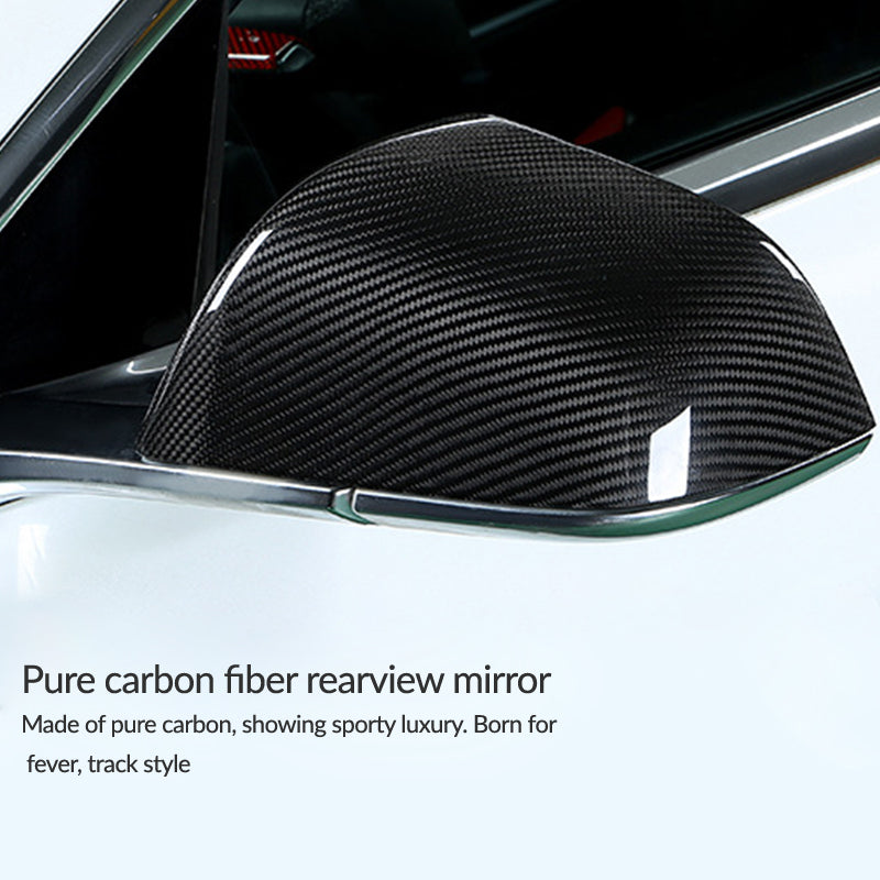 Tesla Tesla MODEL3 real carbon fiber modified pure carbon replacement rearview mirror reversing mirror decoration