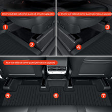 Tesla Modely front and rear row built-in door sill strips, under-seat corner protectors, accessories Full car suede corner protector 18-piece set