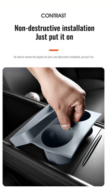 Tesla Model 3 new version car cup holder Modely silicone cup holder storage box modification accessories