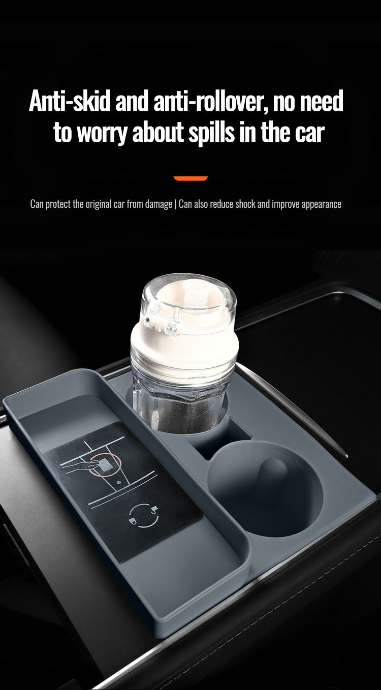 Tesla Model 3 new version car cup holder Modely silicone cup holder storage box modification accessories
