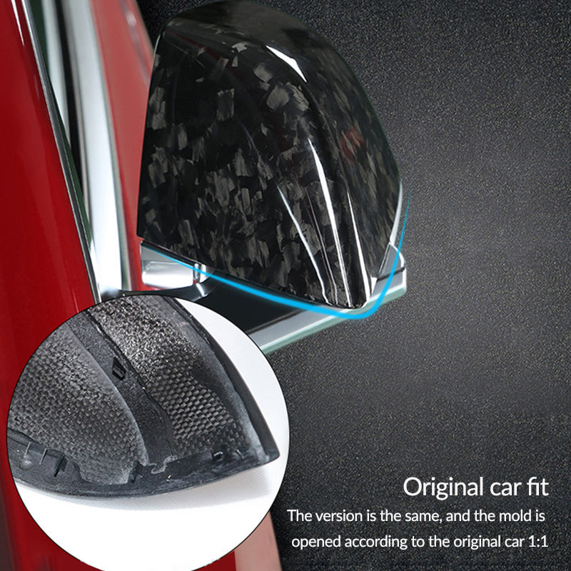 Tesla Tesla MODEL3 real carbon fiber modified pure carbon replacement rearview mirror reversing mirror decoration