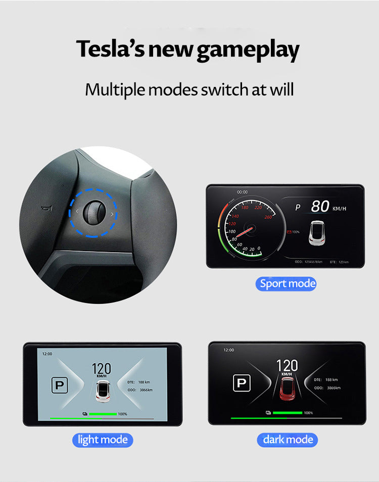 Use Tesla modely/3 smart dashboard LCD head-up display edamame modification accessories