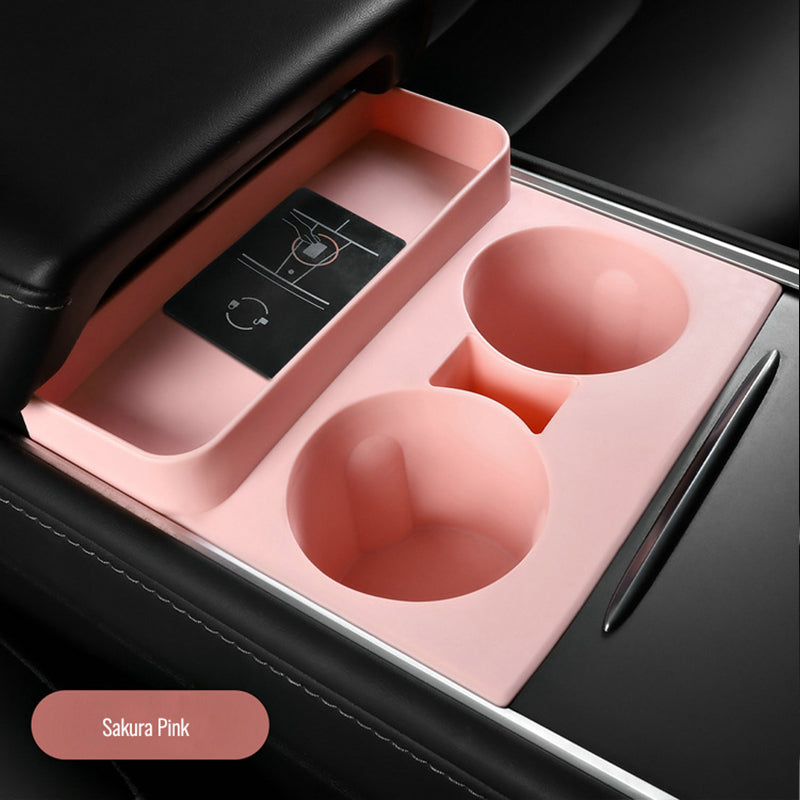 Tesla model y/3 multi-function central control cup holder environmentally friendly odorless silicone limiter coaster storage box