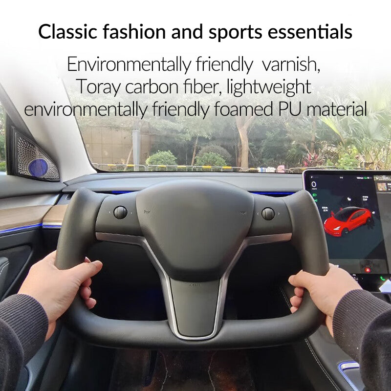Tesla factory upgraded yoke carbon fiber steering wheel suitable for model edamame 3yx heated steering wheel