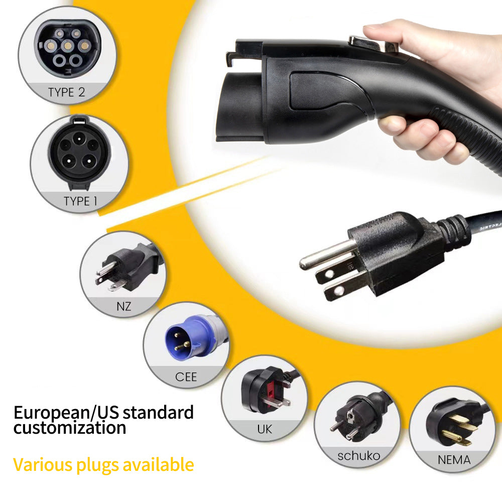 New energy Tesla charging gun electric car charger 11KW portable grounding-free car charger with TUV