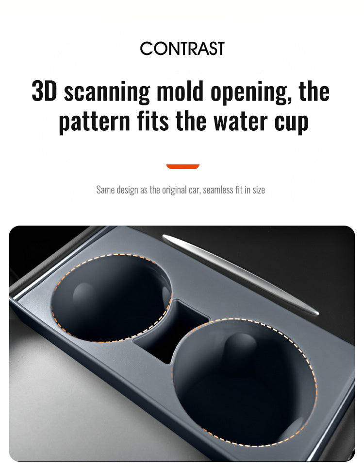 Tesla Model 3 new version car cup holder Modely silicone cup holder storage box modification accessories