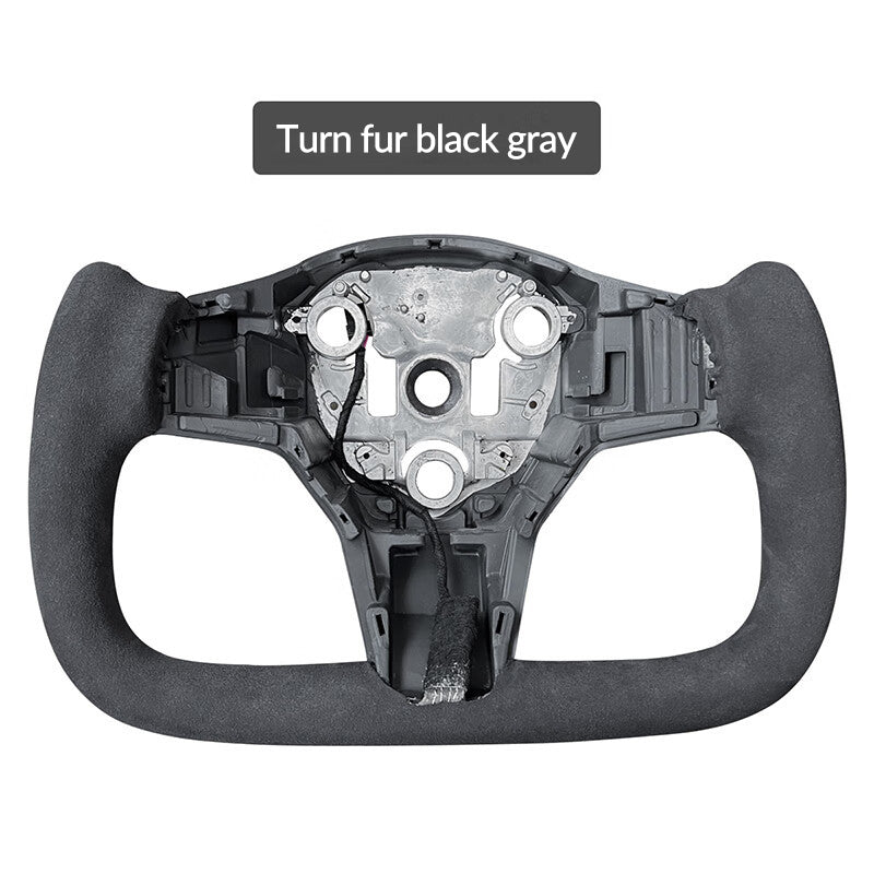Suitable for Tesla YOKE steering wheel heating Model 3/Y carbon brazing material, suede modified interior accessories