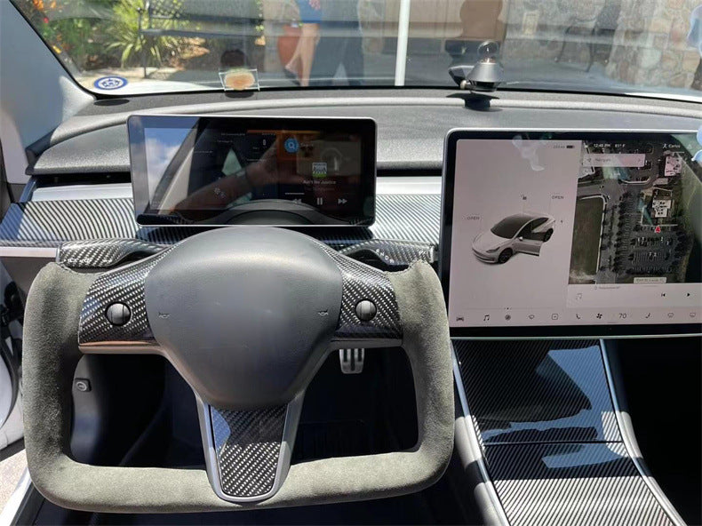 Suitable for Tesla yoke steering wheel factory modified model Edamame 3yx carbon fiber modified steering wheel