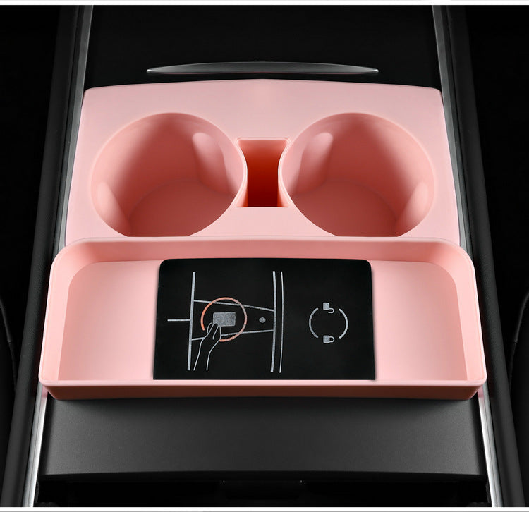 Tesla Model 3 new version car cup holder Modely silicone cup holder storage box modification accessories