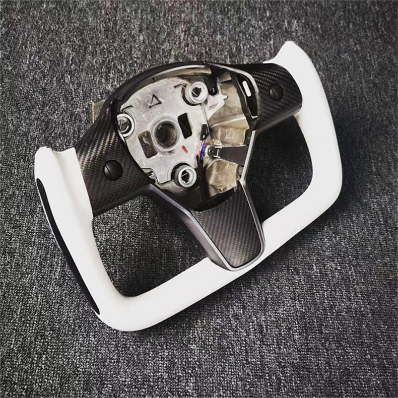 Suitable for Tesla yoke steering wheel factory modified model Edamame 3yx carbon fiber modified steering wheel