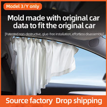 Tesla Model 3Y car window sunshade side window glass track camping privacy curtain sunscreen curtain