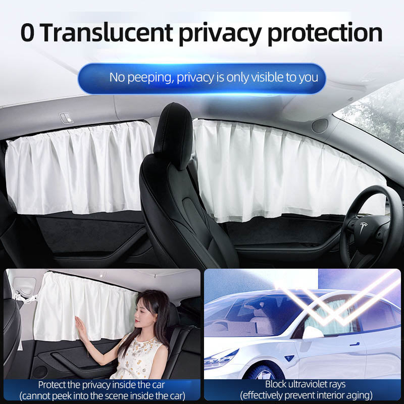 Tesla Model 3Y car window sunshade side window glass track camping privacy curtain sunscreen curtain