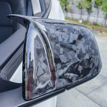 Suitable for Tesla Model_Y_3_Y_S_X carbon fiber rearview mirror cover reversing mirror housing modified decorative accessories